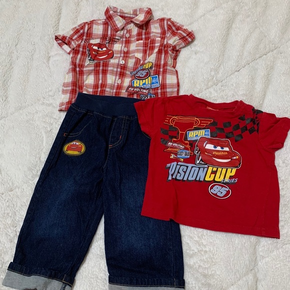 Disney Cars 3 Pieces Boy Outfit 12-18 months - Picture 1 of 5